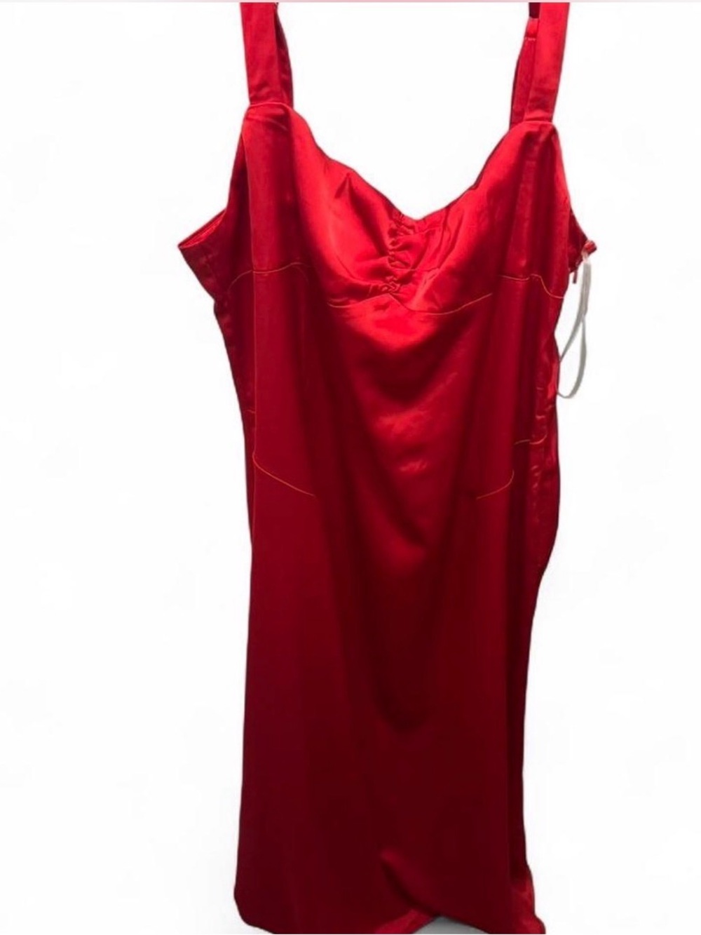 Women’s Red Satin Slip Dress - Elegant Maxi Dress